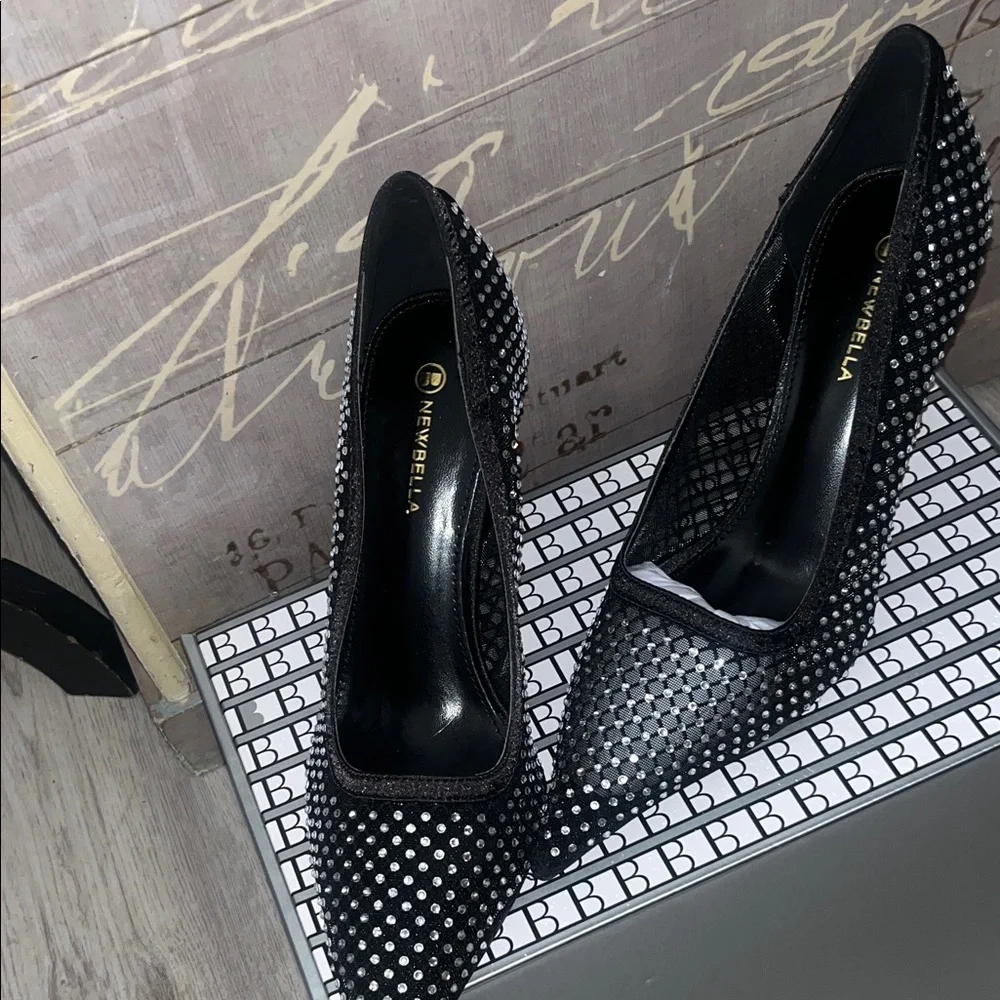 Chic Black Studded Heels - Picture 4 of 8